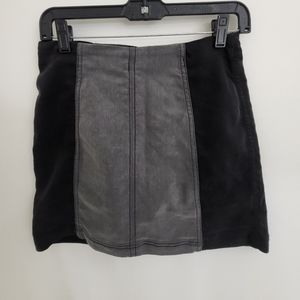 Free People Black and Gray Mini Skirt